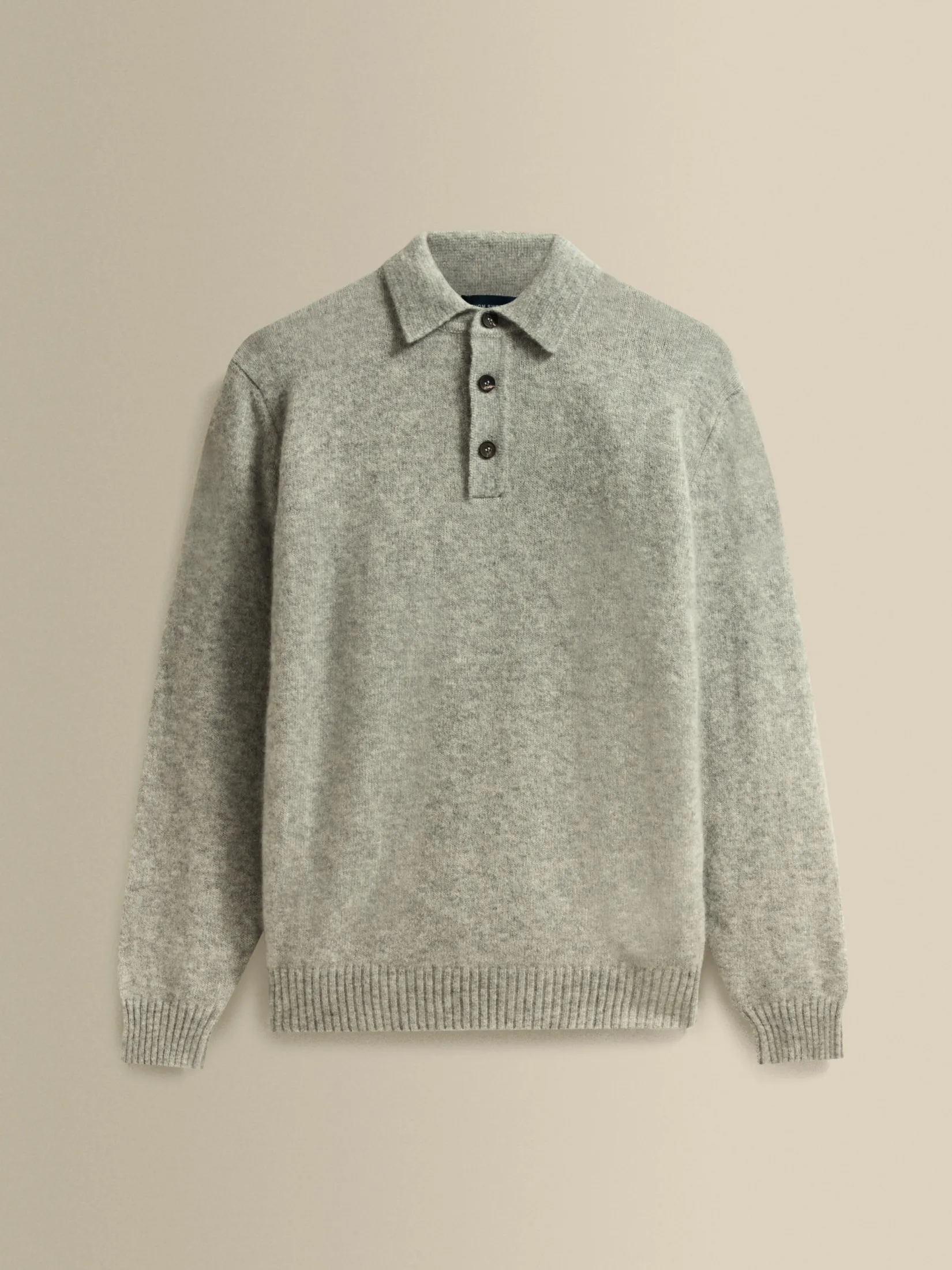 Best Brushed Cashmere Silk Long Sleeve Polo Shirt T-Shirts & Polos|Knitwear