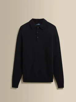 Hot Brushed Cashmere Silk Long Sleeve Polo Shirt T-Shirts & Polos|Knitwear