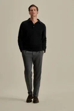 Hot Brushed Cashmere Silk Long Sleeve Polo Shirt T-Shirts & Polos|Knitwear