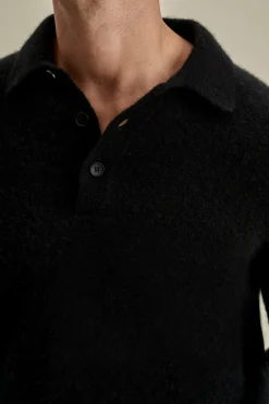 Hot Brushed Cashmere Silk Long Sleeve Polo Shirt T-Shirts & Polos|Knitwear