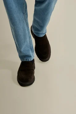 Hot Calf Suede Penny Loafer Shoes Shoes