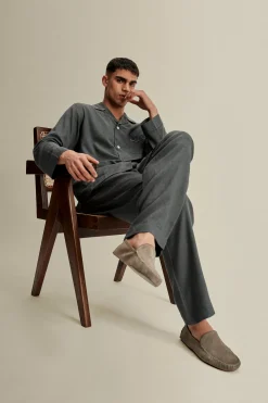 Clearance Cashmere Lined Suede Slippers Shoes|Accessories