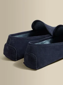 Cashmere Lined Suede Slippers Shoes|Accessories