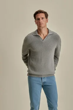 Discount Cashmere Long Sleeve Skipper Polo Shirt T-Shirts & Polos|Knitwear
