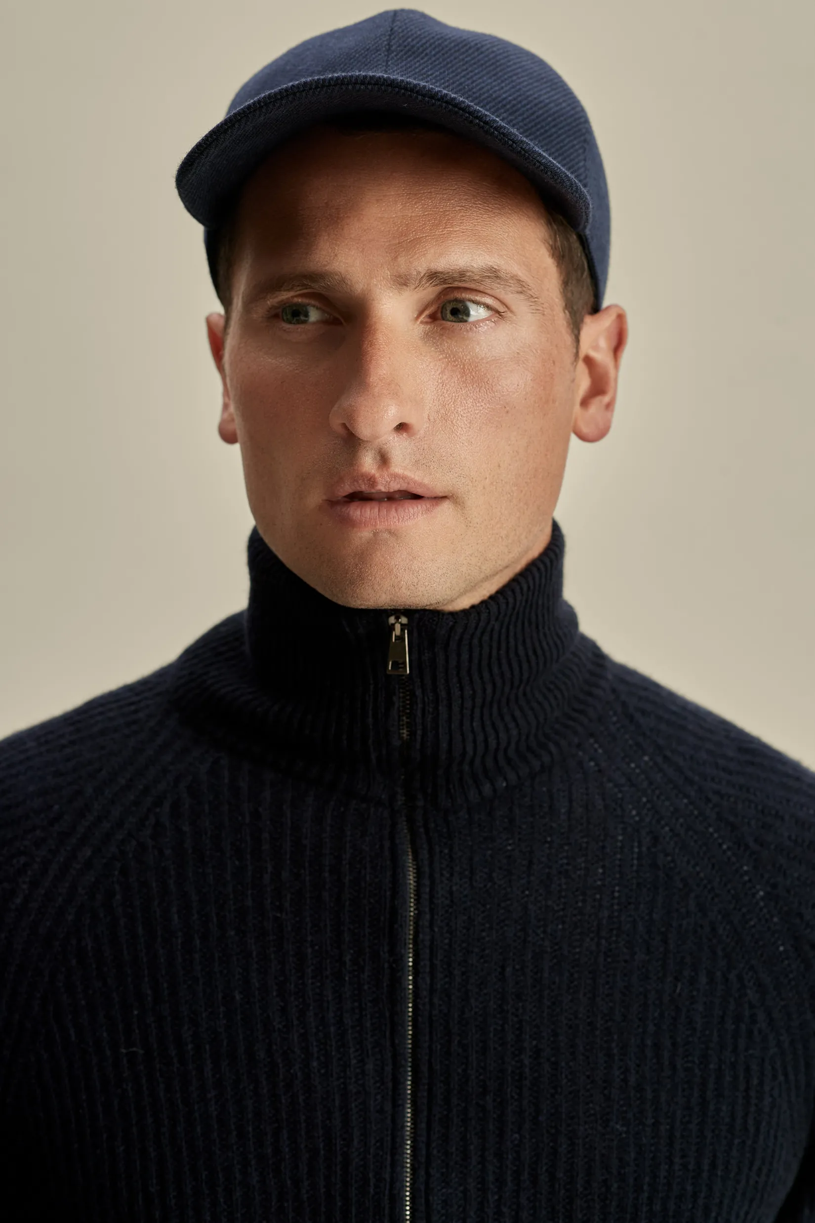 Outlet Cashmere Zip-Through Fisherman Rib Sweater Knitwear