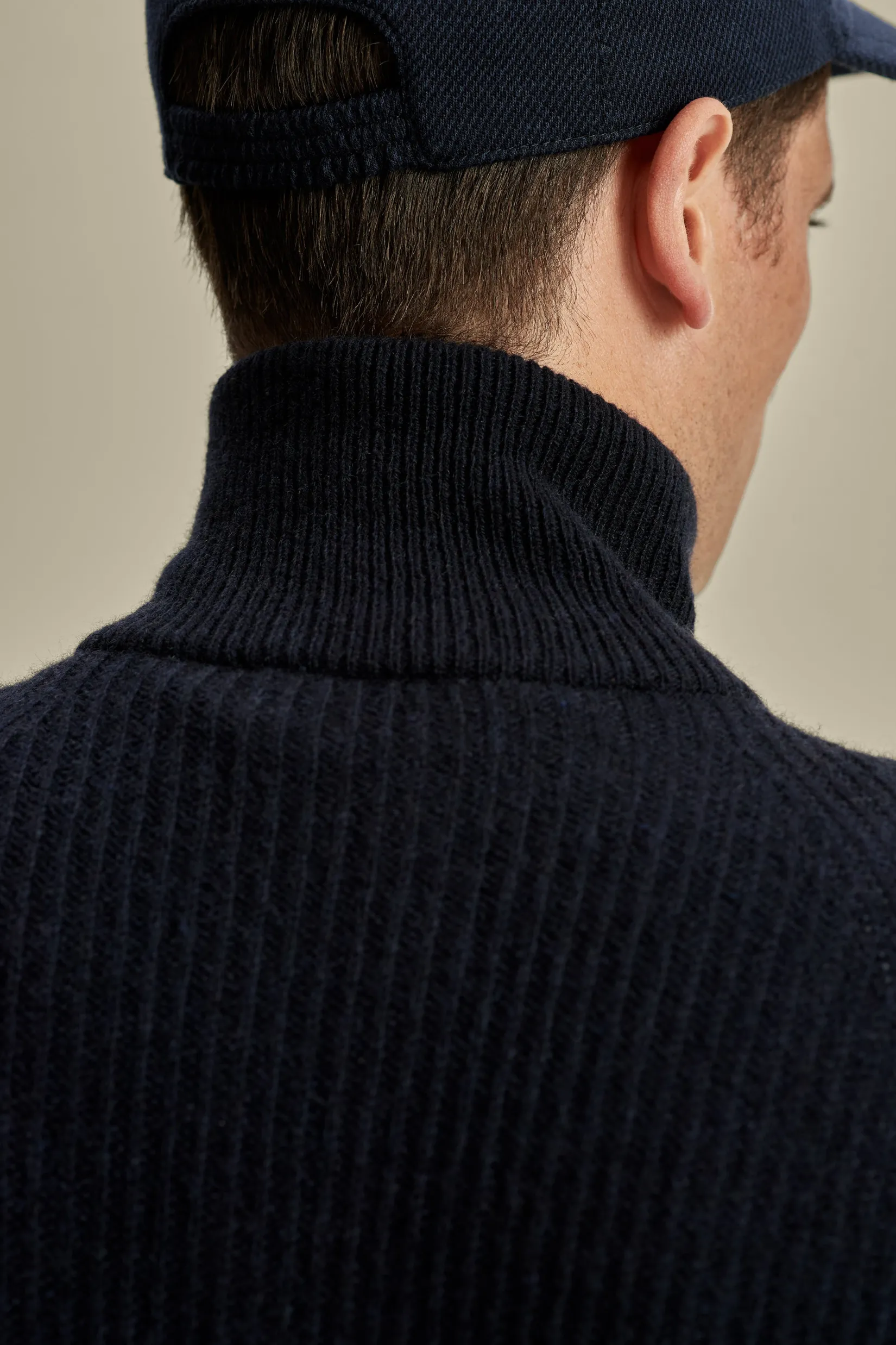 Outlet Cashmere Zip-Through Fisherman Rib Sweater Knitwear