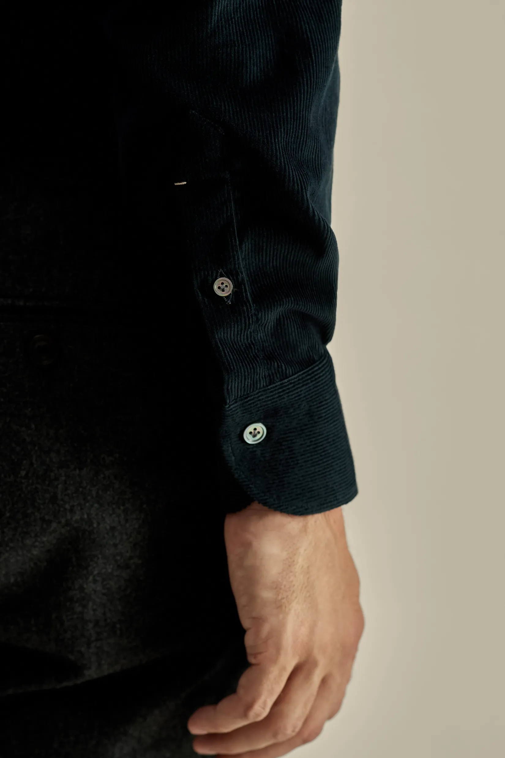 Clearance Corduroy Cutaway Collar Shirt Shirts