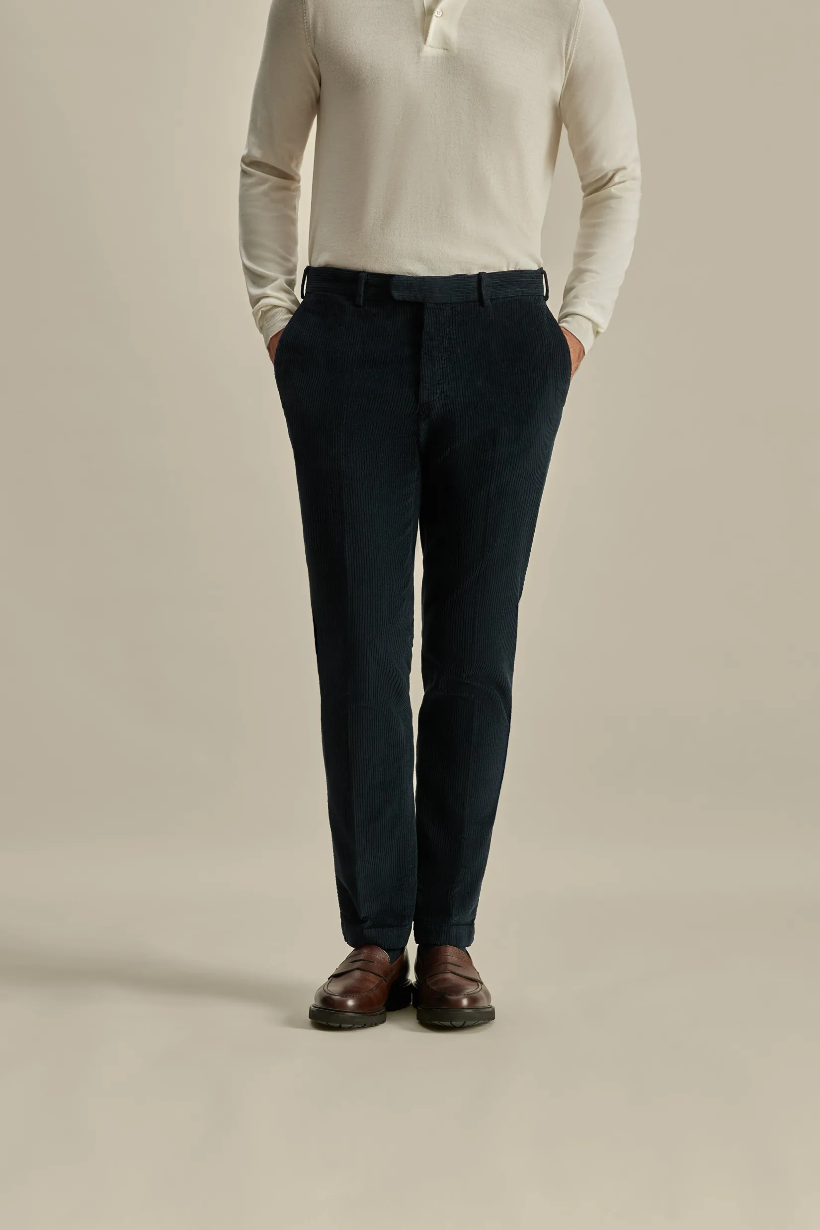 Online Corduroy Easy Fit Flat Front Chinos Trousers & Shorts