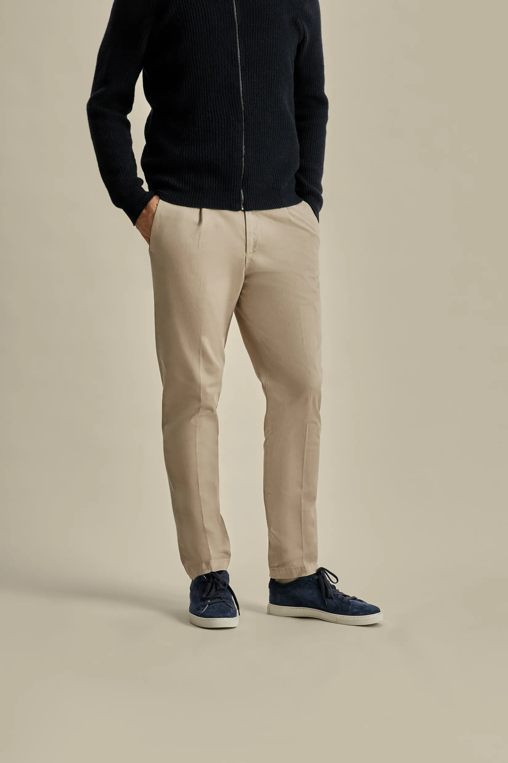 Cotton Single Pleat Chinos Trousers & Shorts