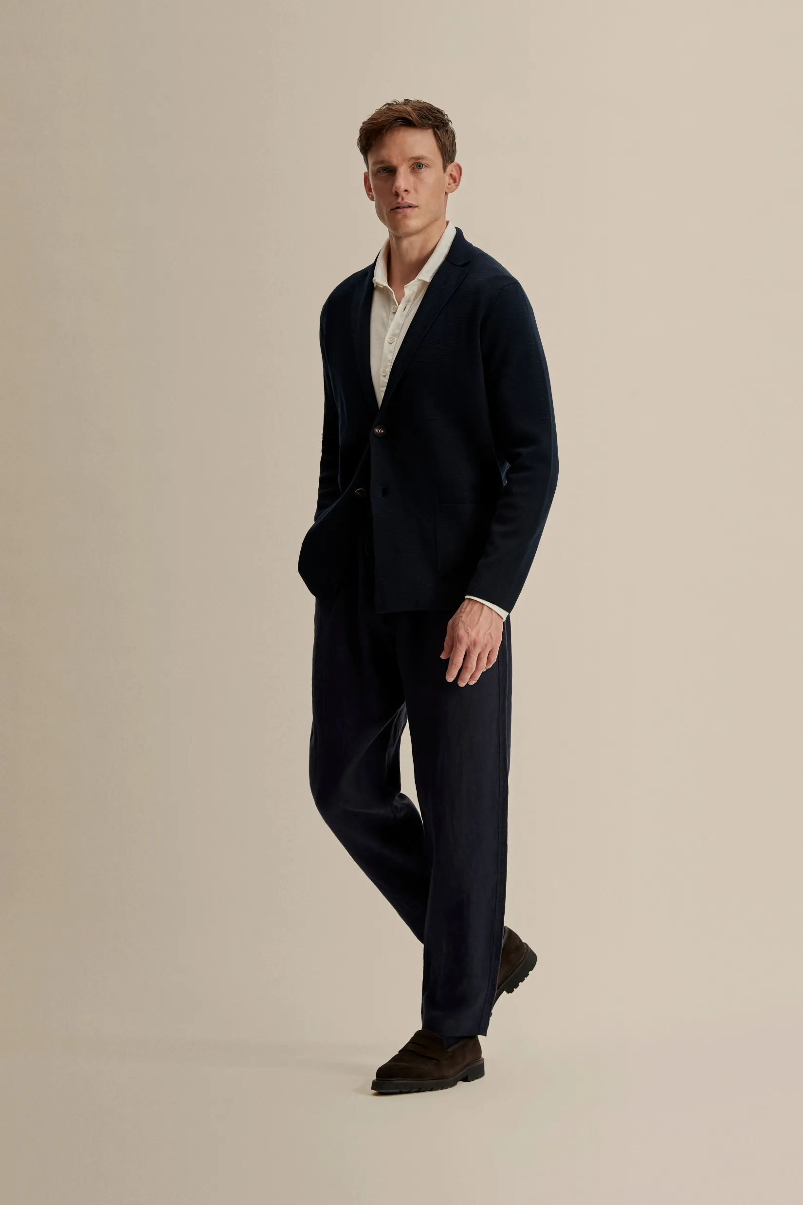 Online Crepe Cotton Single Breasted Knitted Blazer Knitwear