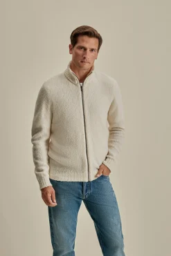 Sale Felted Wool Cashmere Zip-Through Sweater Knitwear