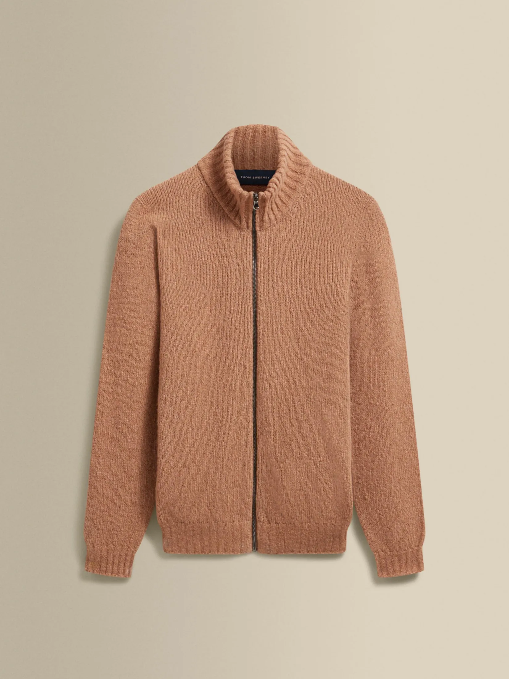 Online Felted Wool Cashmere Zip-Through Sweater Knitwear
