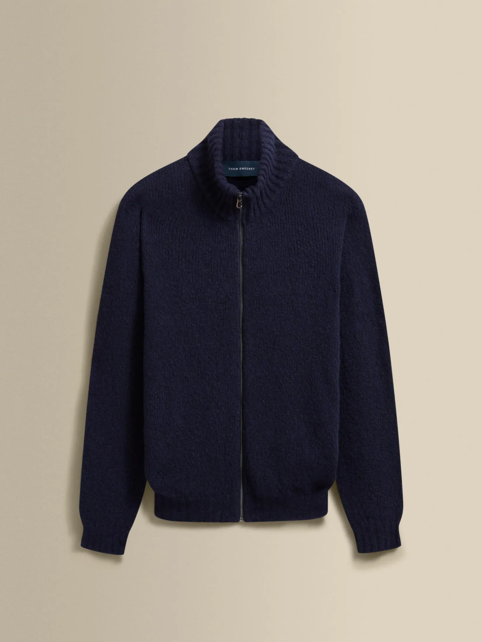 Felted Wool Cashmere Zip-Through Sweater Knitwear