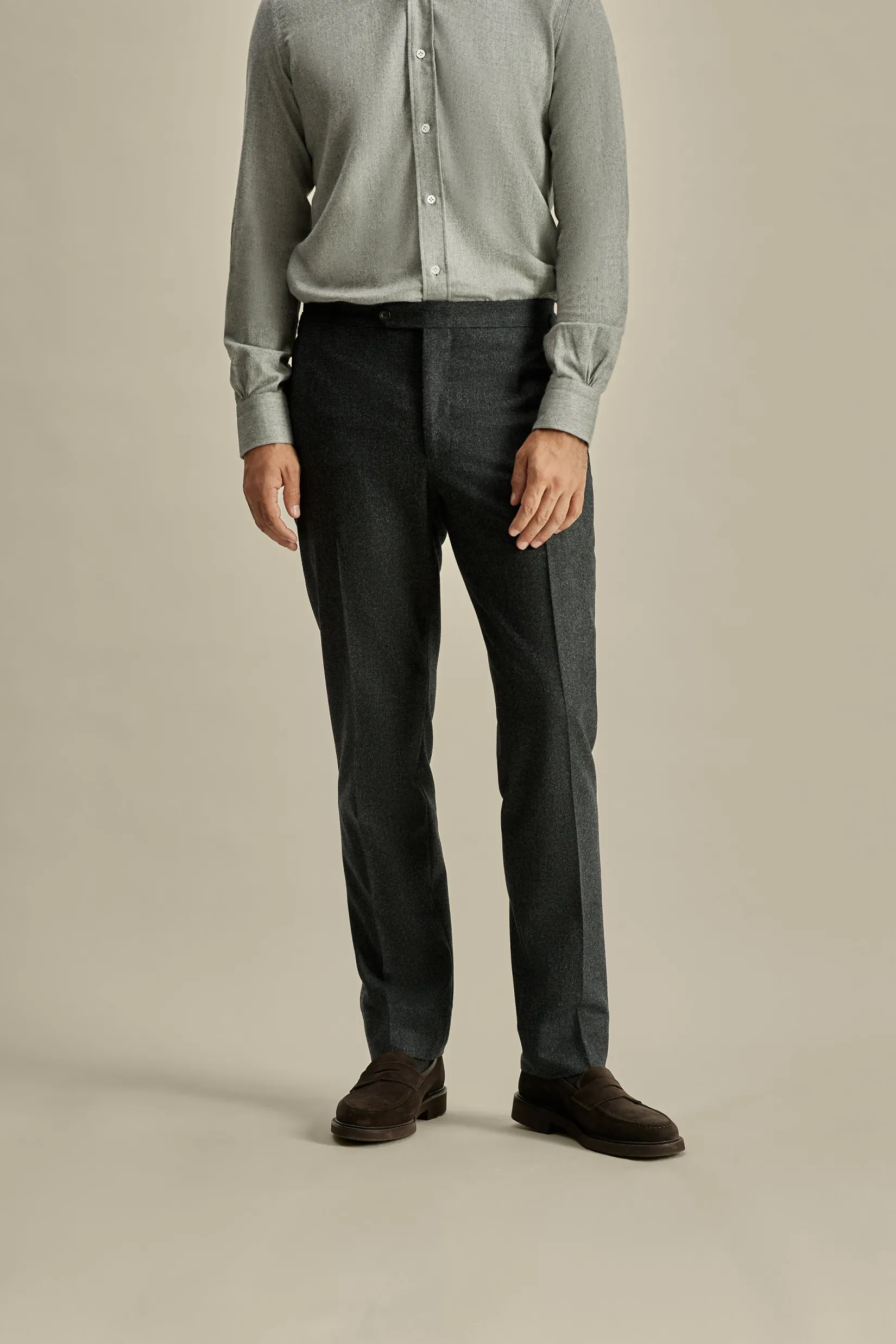 Outlet Flannel Flat Front Tailored Trousers Trousers & Shorts|Tailoring