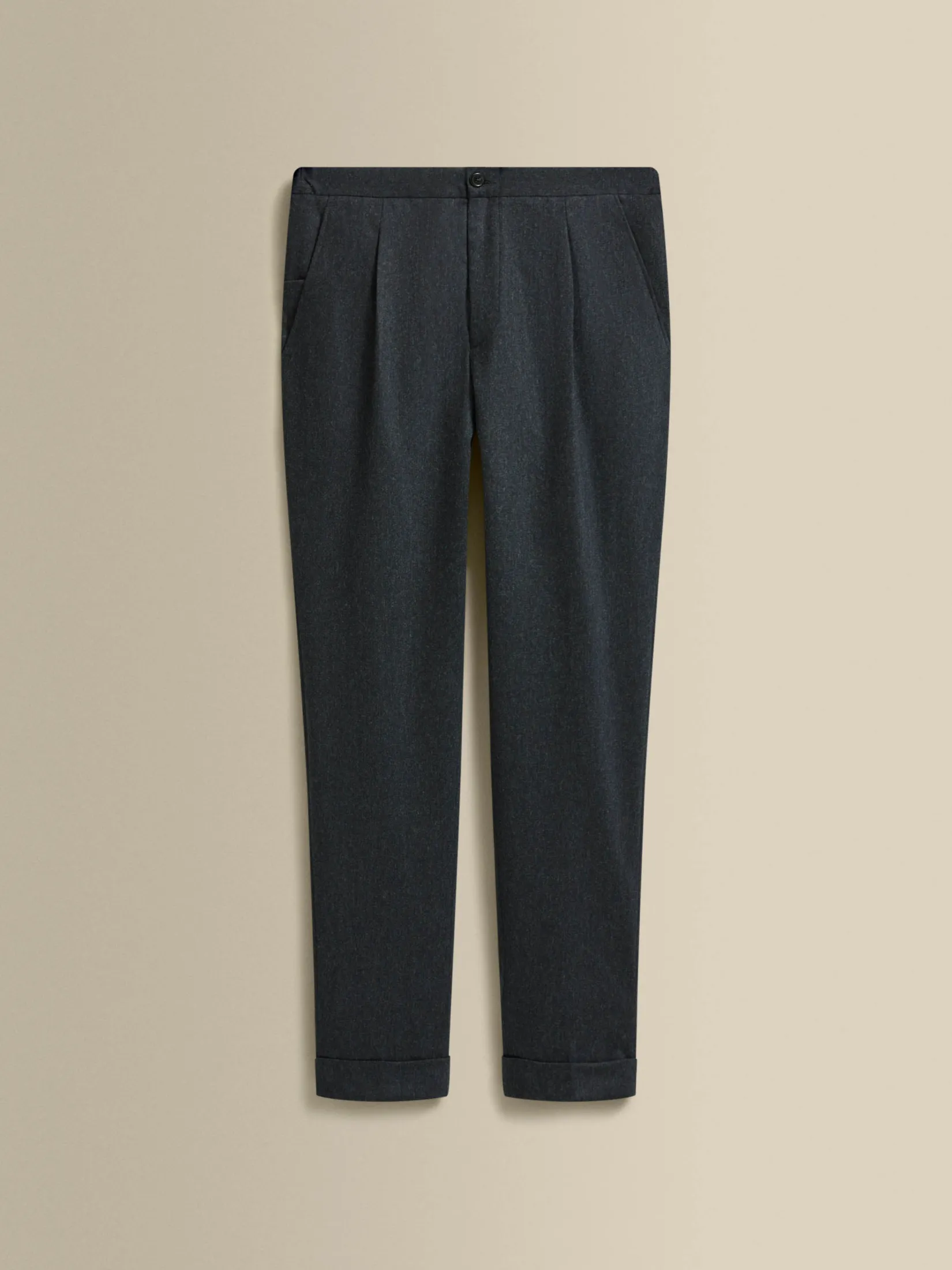 Clearance Flannel Relaxed Tailored Trousers Trousers & Shorts|Tailoring