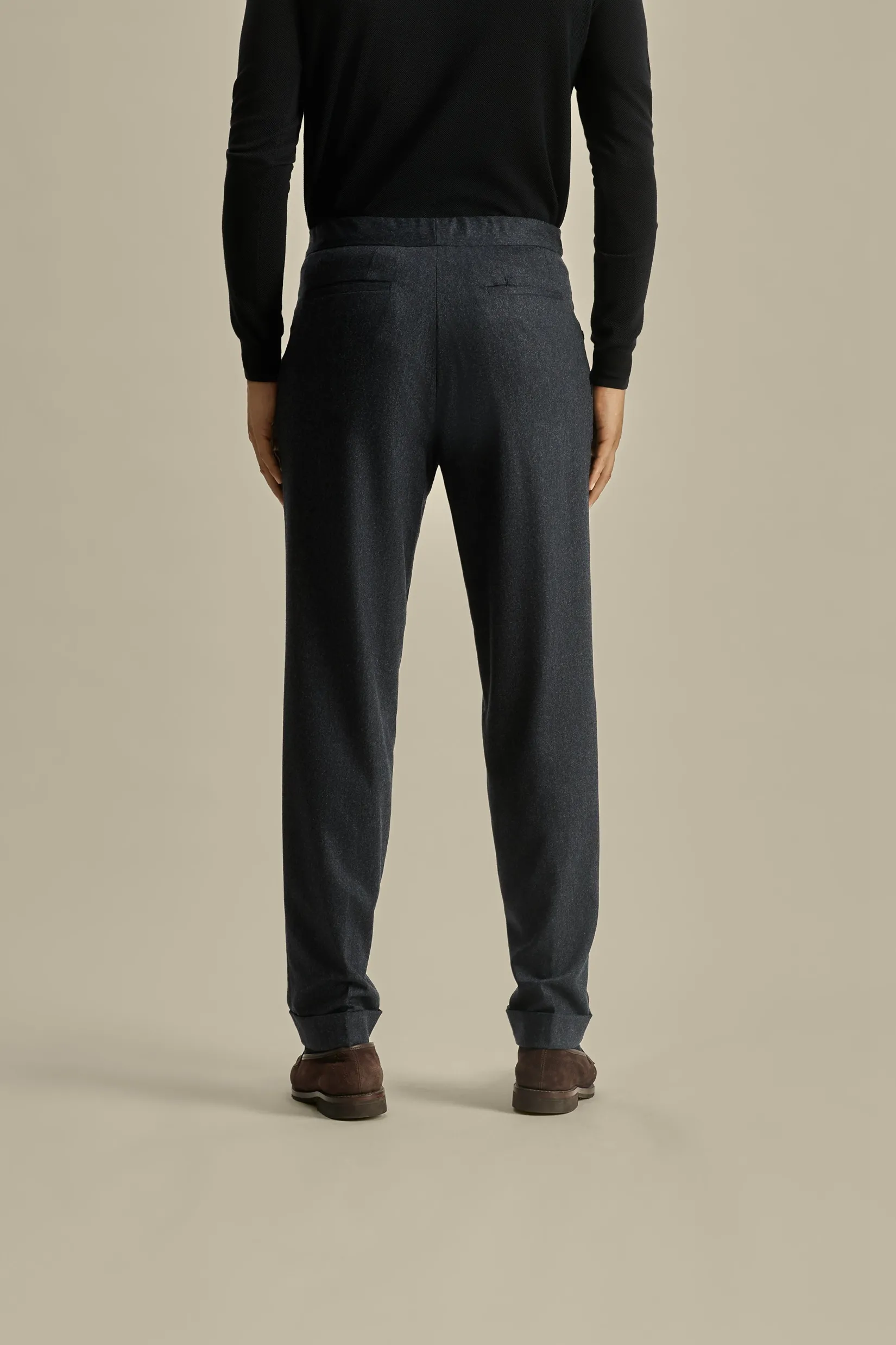 Clearance Flannel Relaxed Tailored Trousers Trousers & Shorts|Tailoring