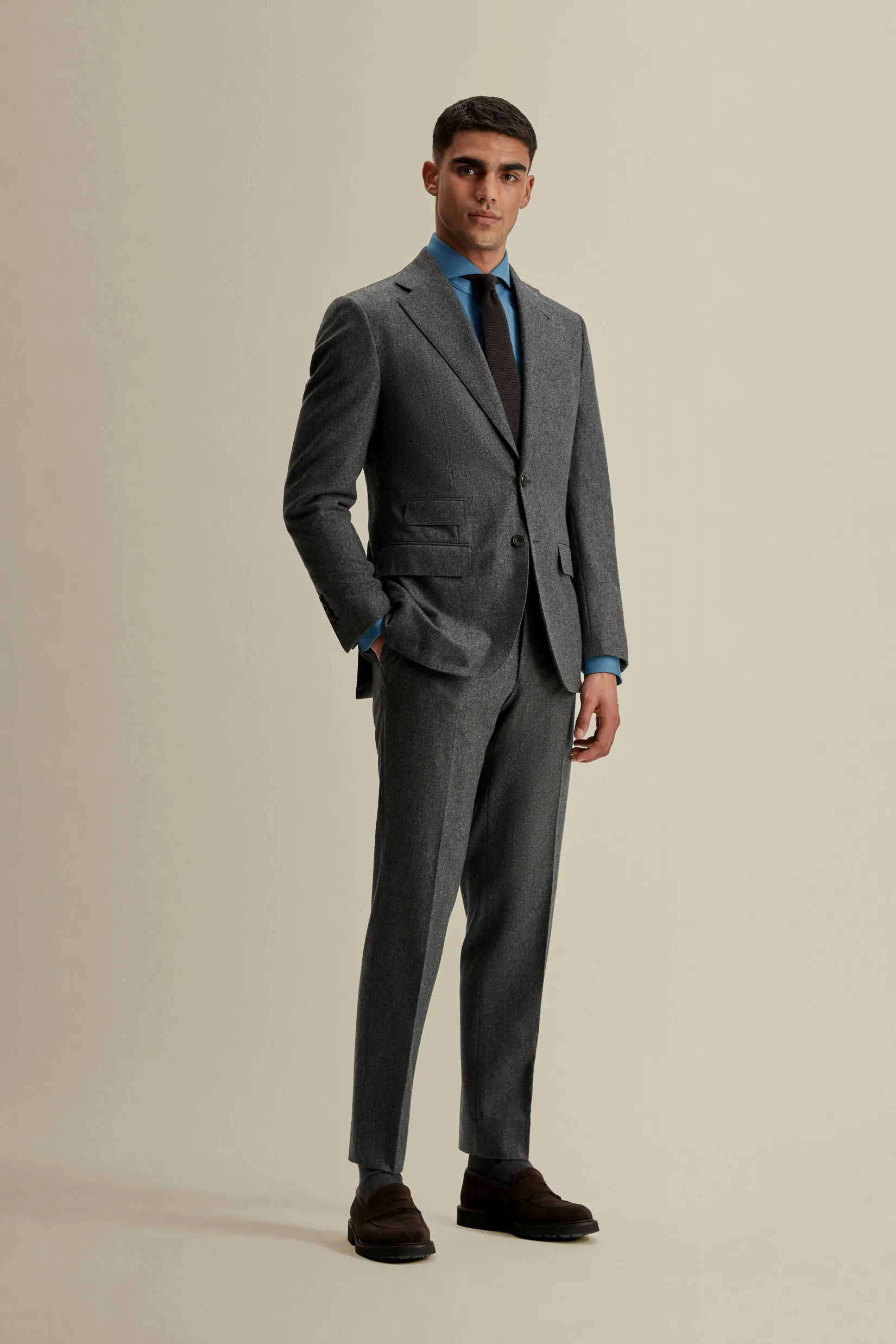 Sale Flannel Single Breasted Wool Suit Tailoring