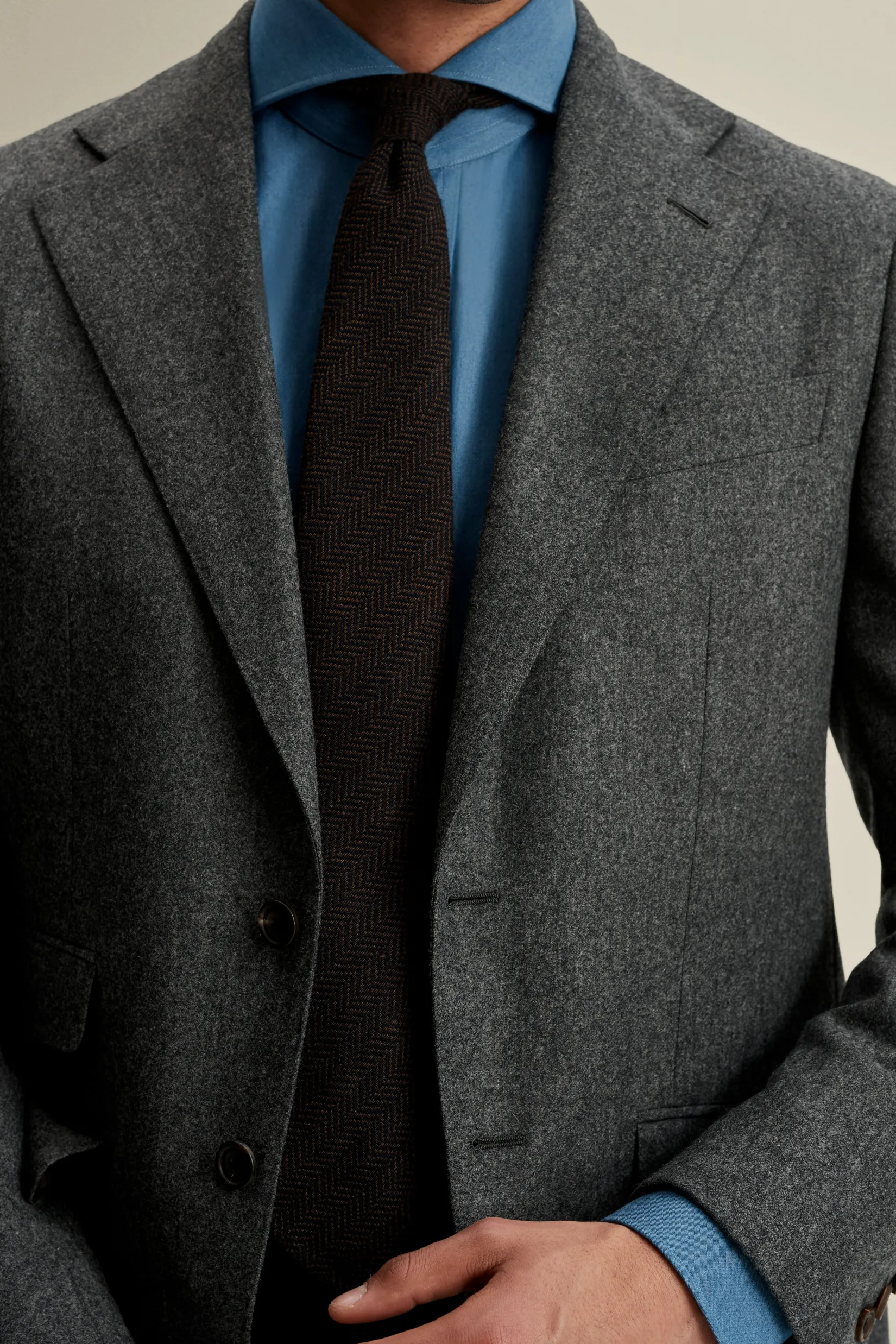 Sale Flannel Single Breasted Wool Suit Tailoring