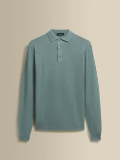 Online Knitted Merino Wool Long Sleeve Polo Shirt T-Shirts & Polos|Knitwear