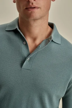 Online Knitted Merino Wool Long Sleeve Polo Shirt T-Shirts & Polos|Knitwear