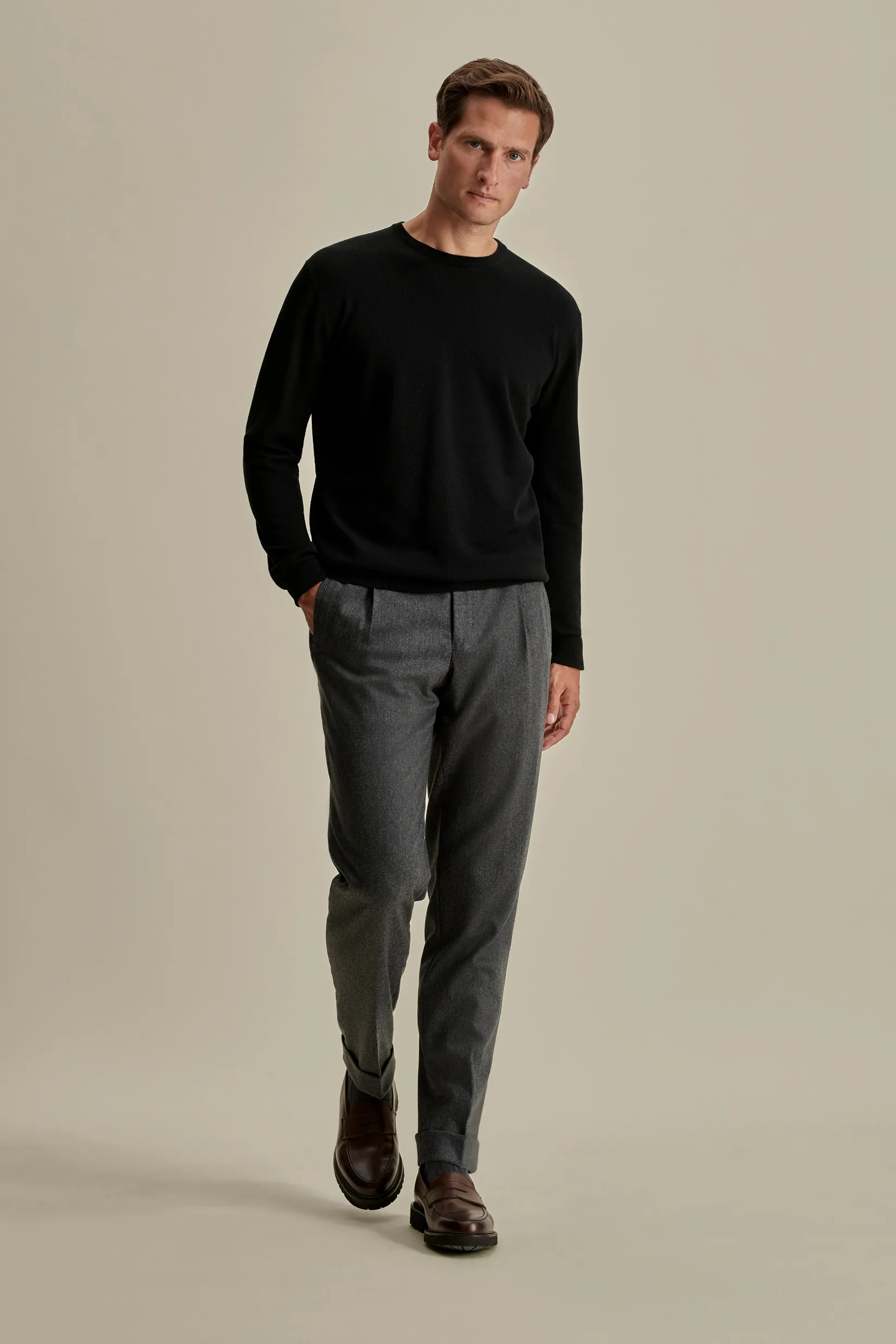Discount Knitted Merino Wool Long Sleeve T-Shirt Knitwear
