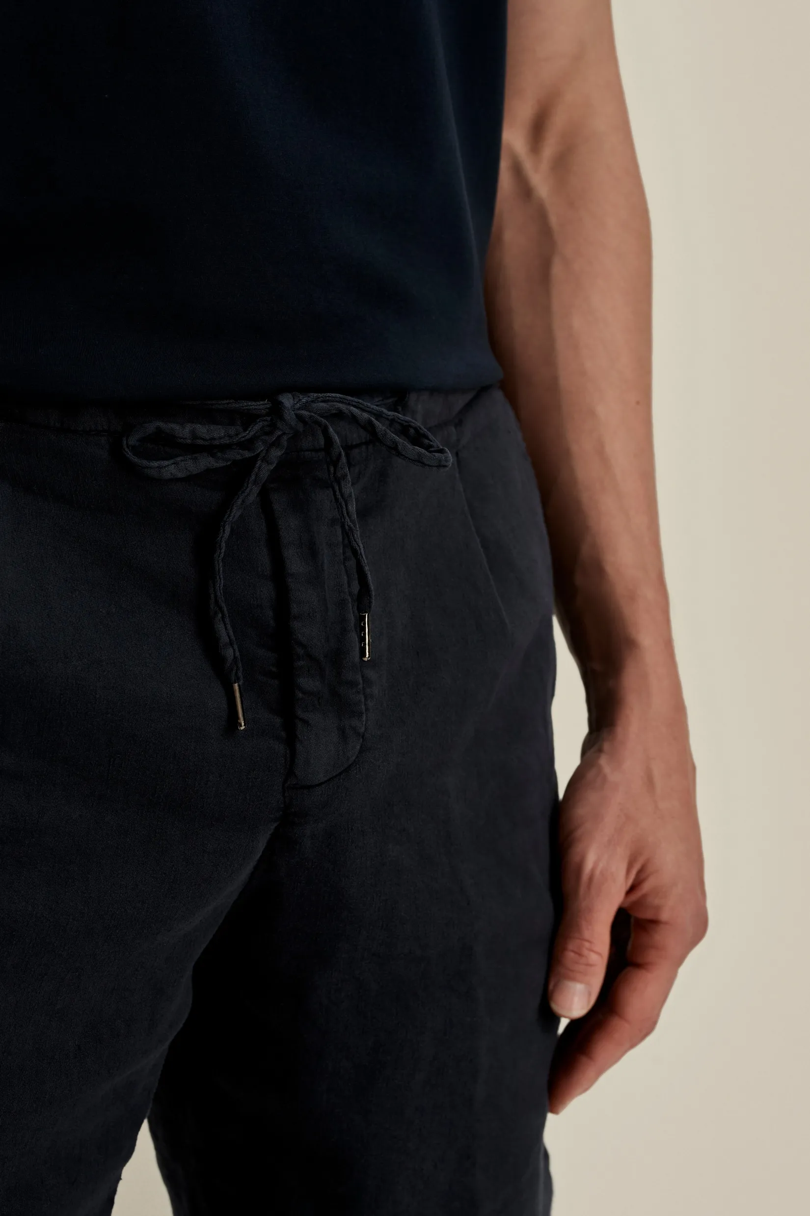 Clearance Linen Jersey Pleated Shorts Trousers & Shorts