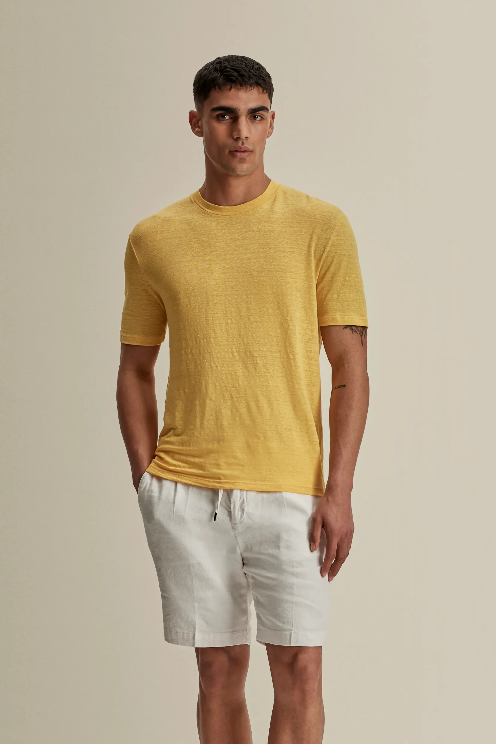 Online Linen Jersey Pleated Shorts Trousers & Shorts