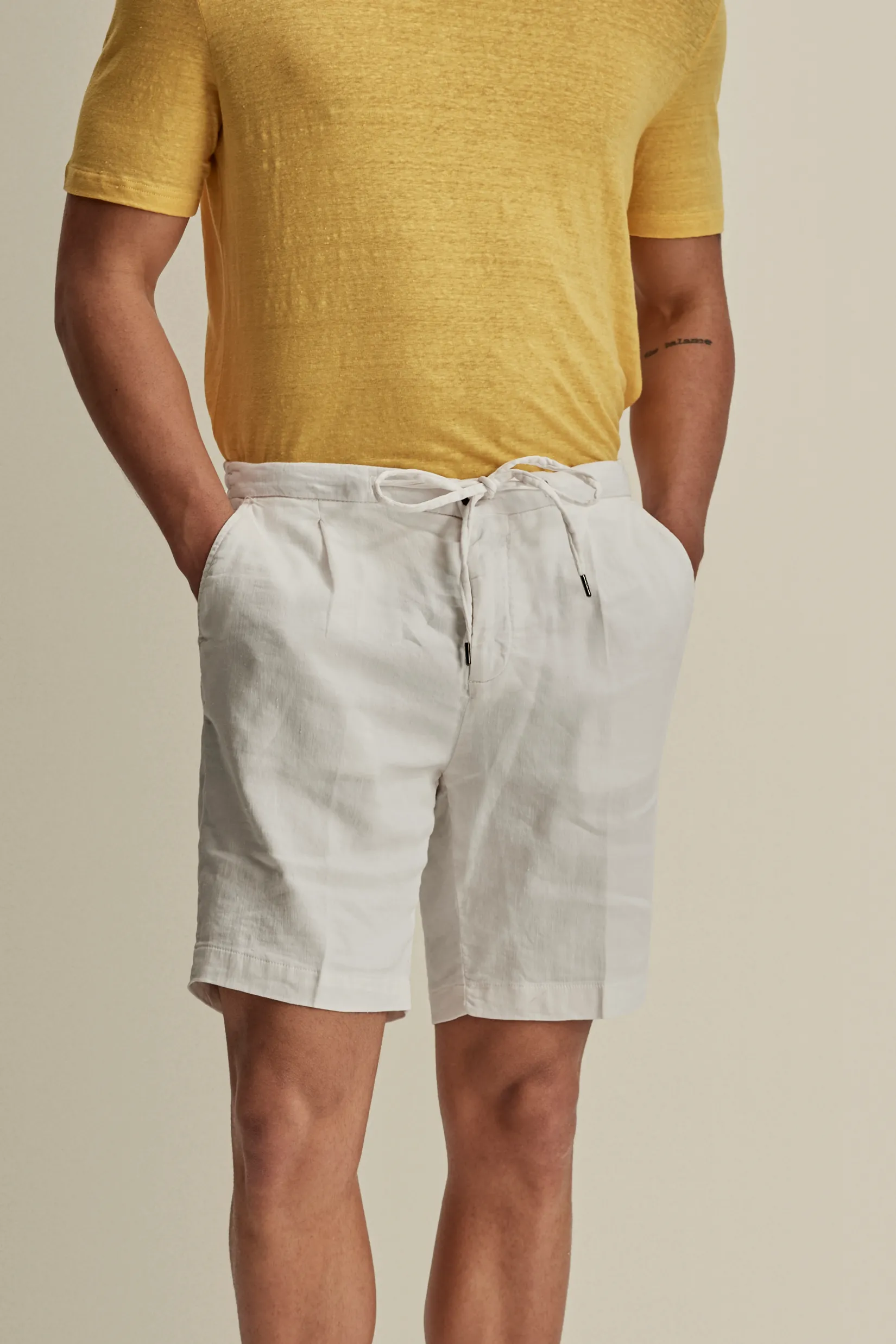 Online Linen Jersey Pleated Shorts Trousers & Shorts