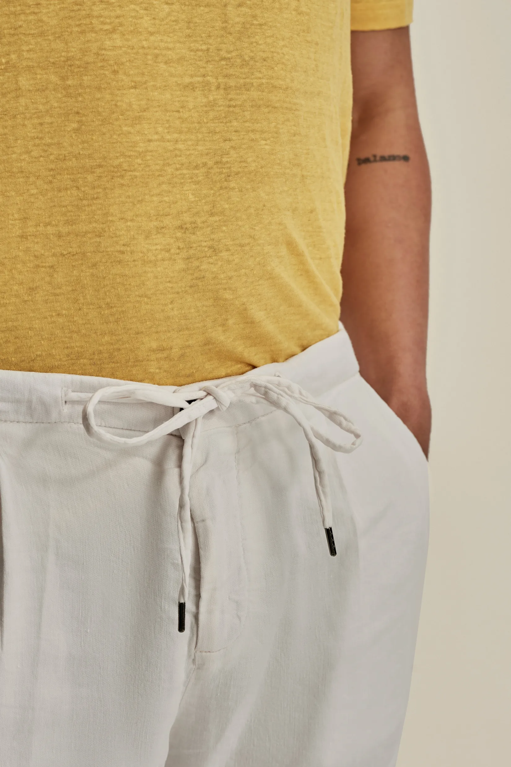 Online Linen Jersey Pleated Shorts Trousers & Shorts