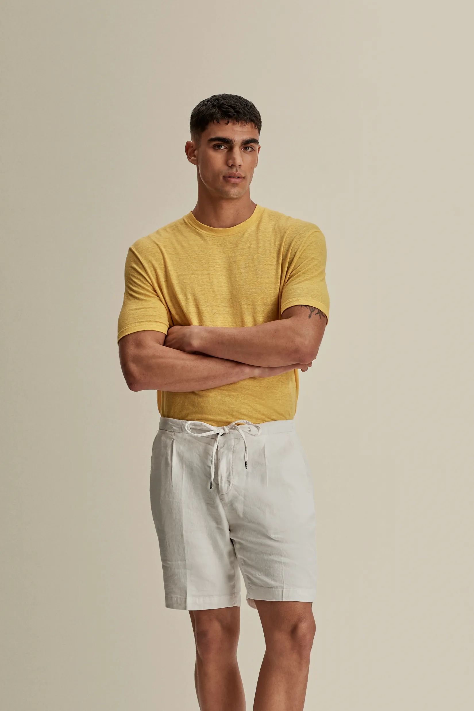 Online Linen Jersey Pleated Shorts Trousers & Shorts