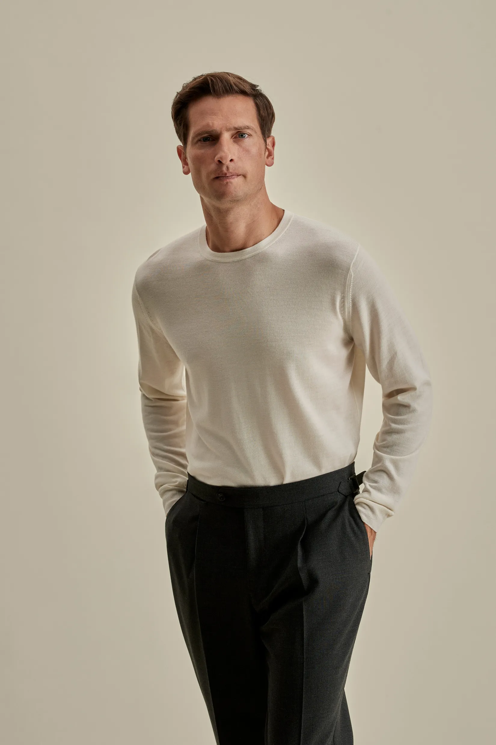 Best Merino Wool Extrafine Crew Neck Sweater Knitwear