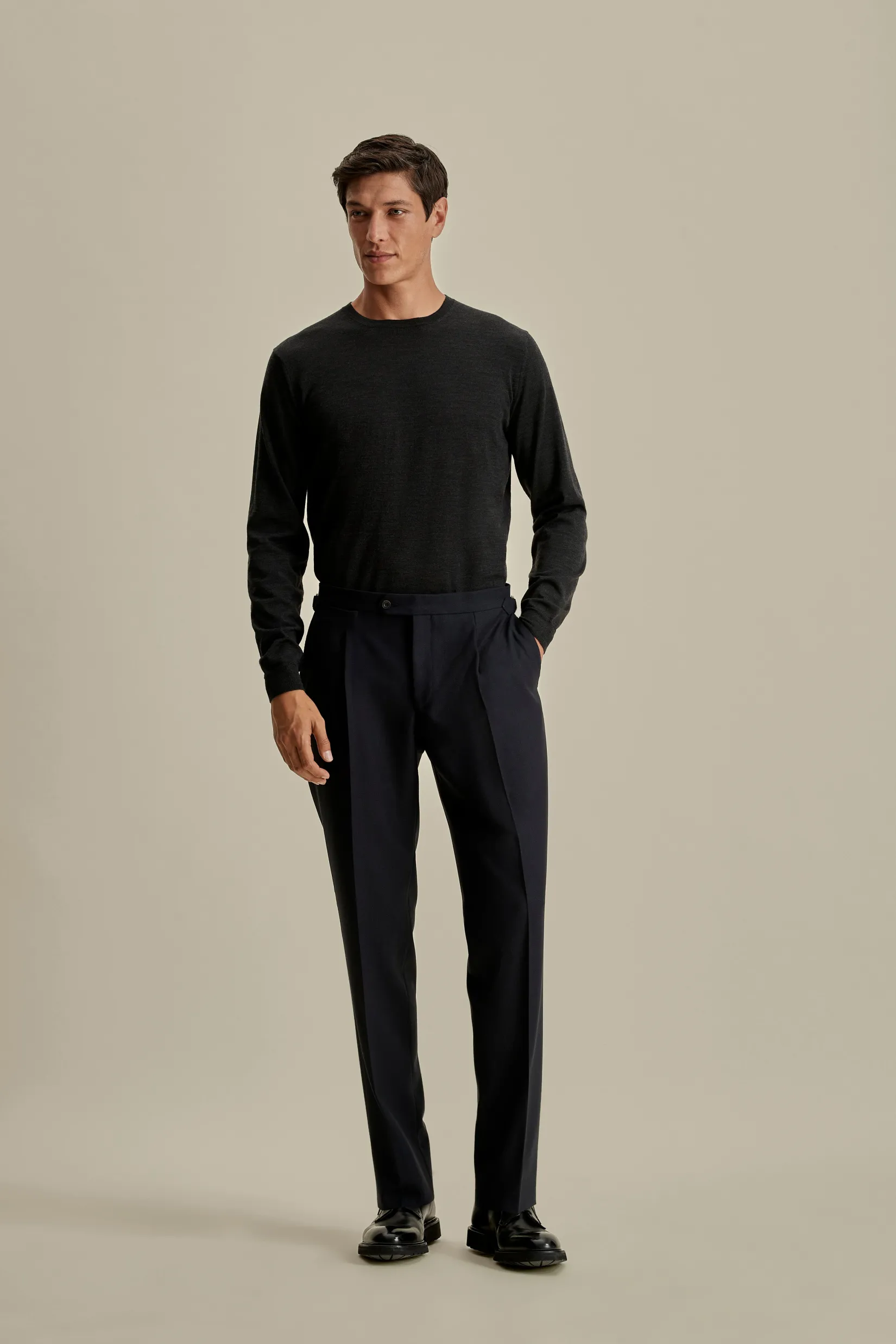 New Merino Wool Extrafine Crew Neck Sweater Knitwear