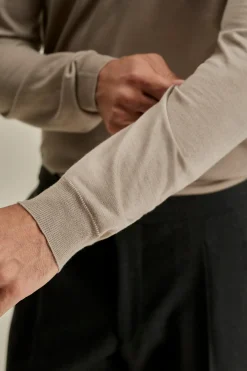 Discount Merino Wool Extrafine Long Sleeve Polo Shirt T-Shirts & Polos|Knitwear