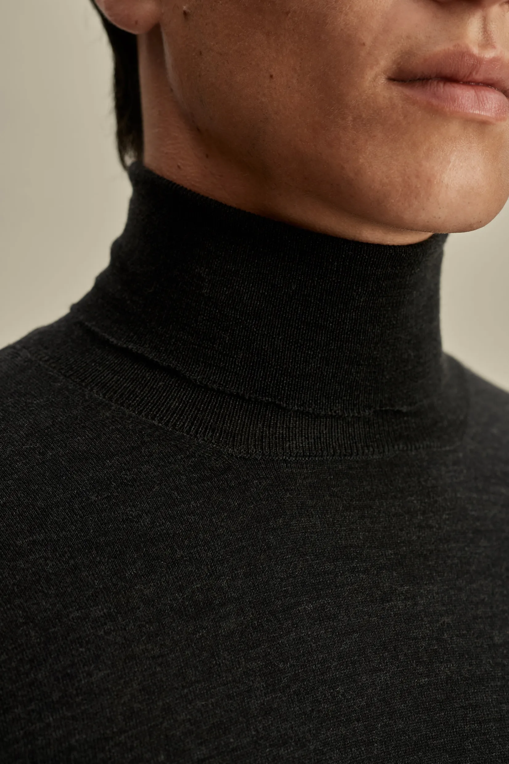 Merino Wool Extrafine Roll Neck Sweater Knitwear