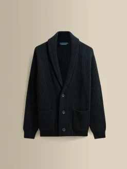 Merino Wool Single Breasted Shawl Cardigan Knitwear