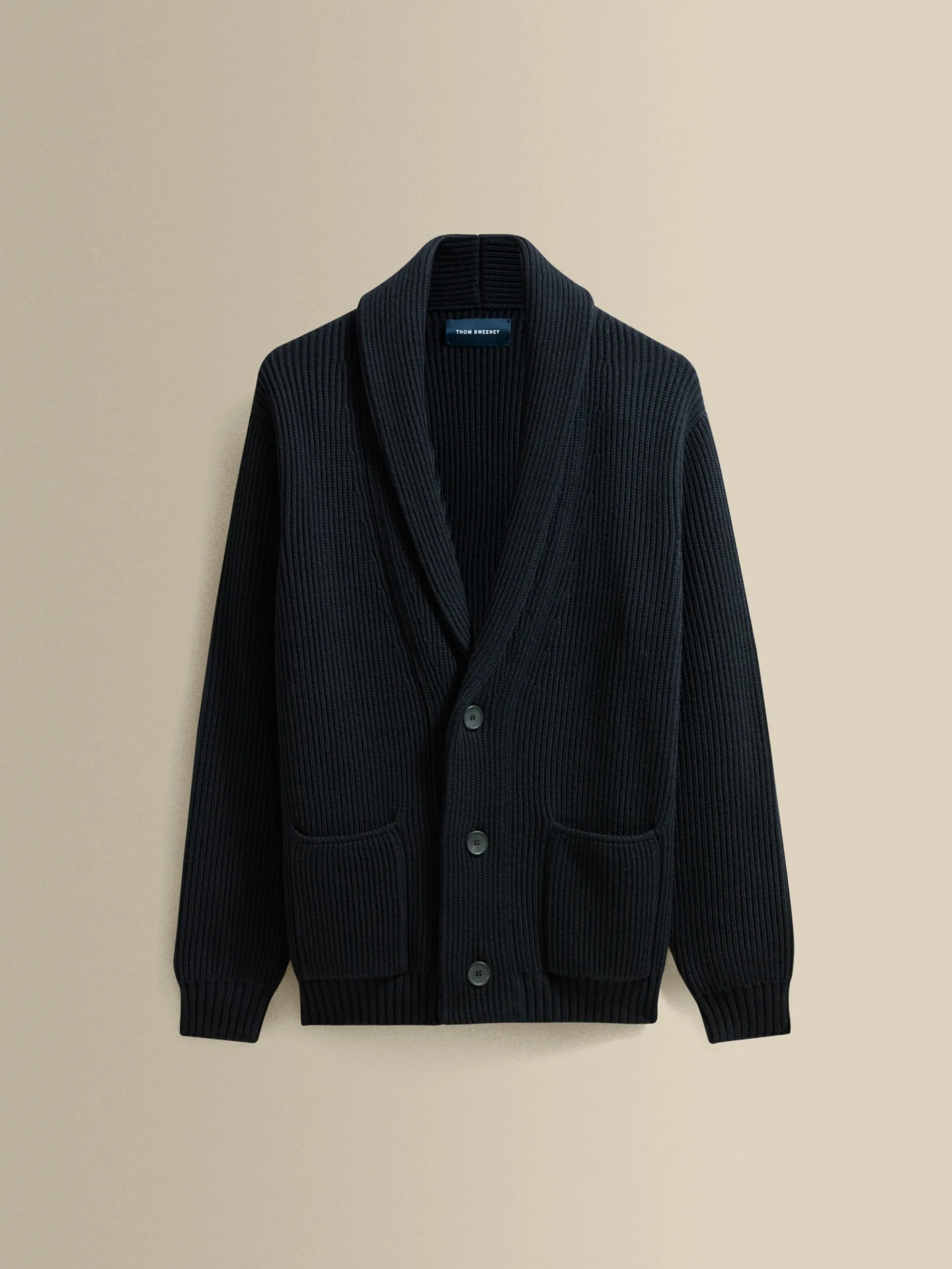 Merino Wool Single Breasted Shawl Cardigan Knitwear