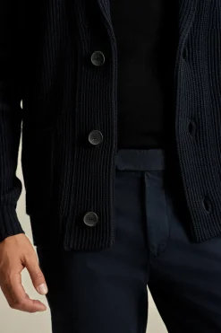 Merino Wool Single Breasted Shawl Cardigan Knitwear