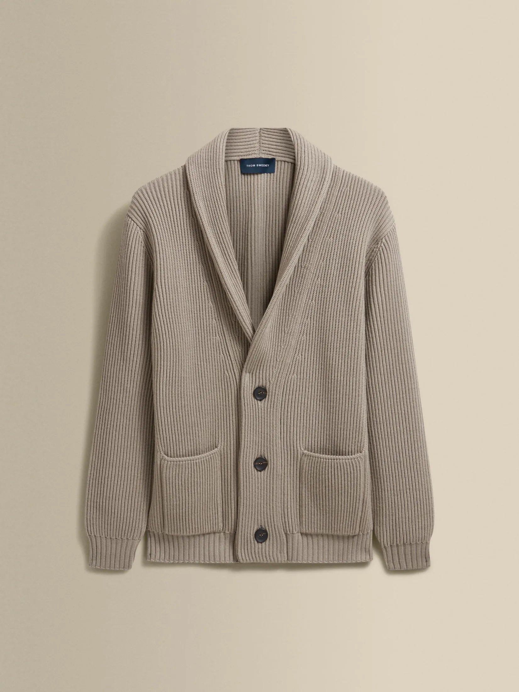 Merino Wool Single Breasted Shawl Cardigan Knitwear