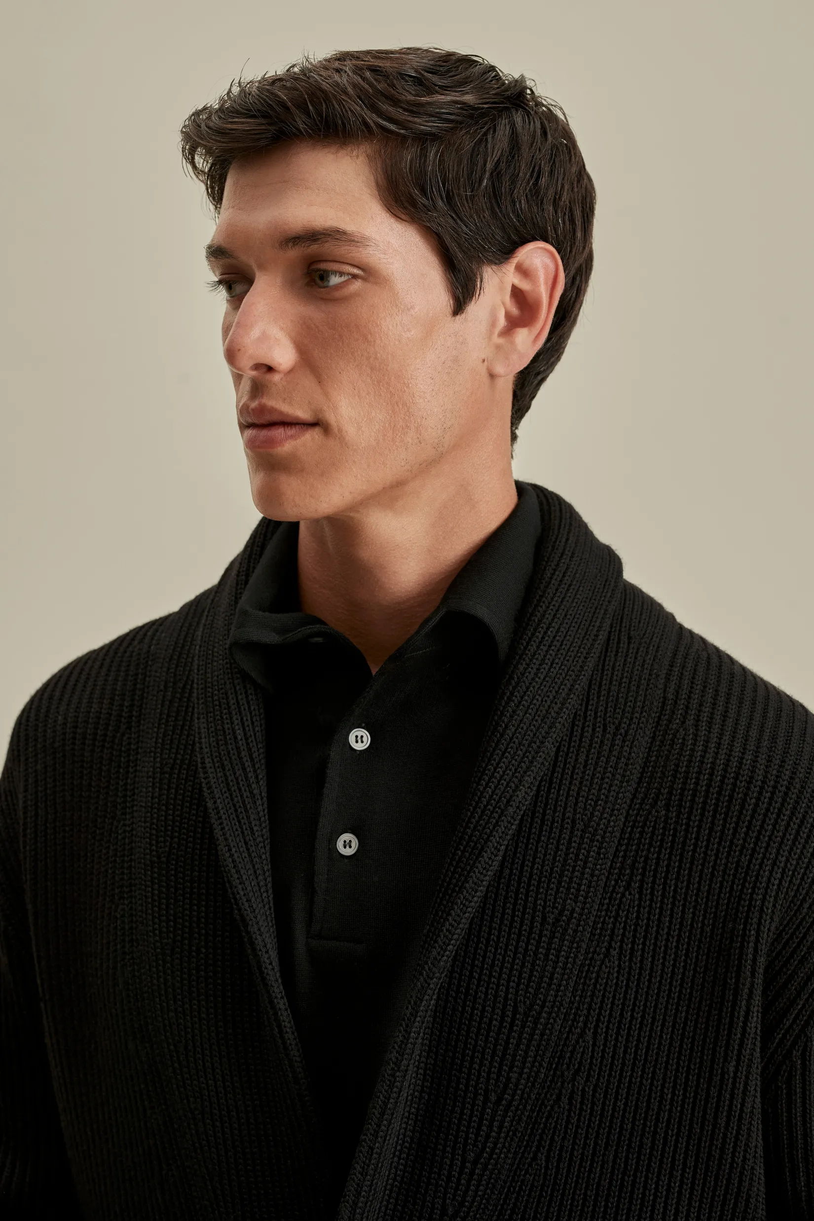 New Merino Wool Single Breasted Shawl Cardigan Knitwear