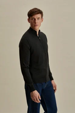 New Merino Wool Zip-Through Mock Neck Knit Knitwear