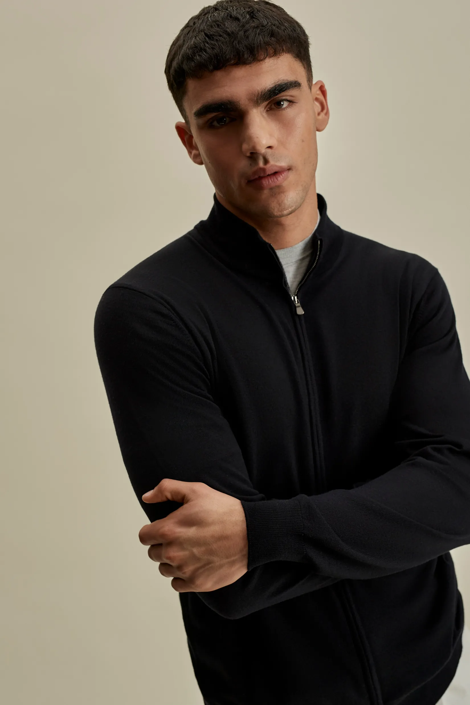 Best Merino Wool Zip-Through Mock Neck Knit Knitwear