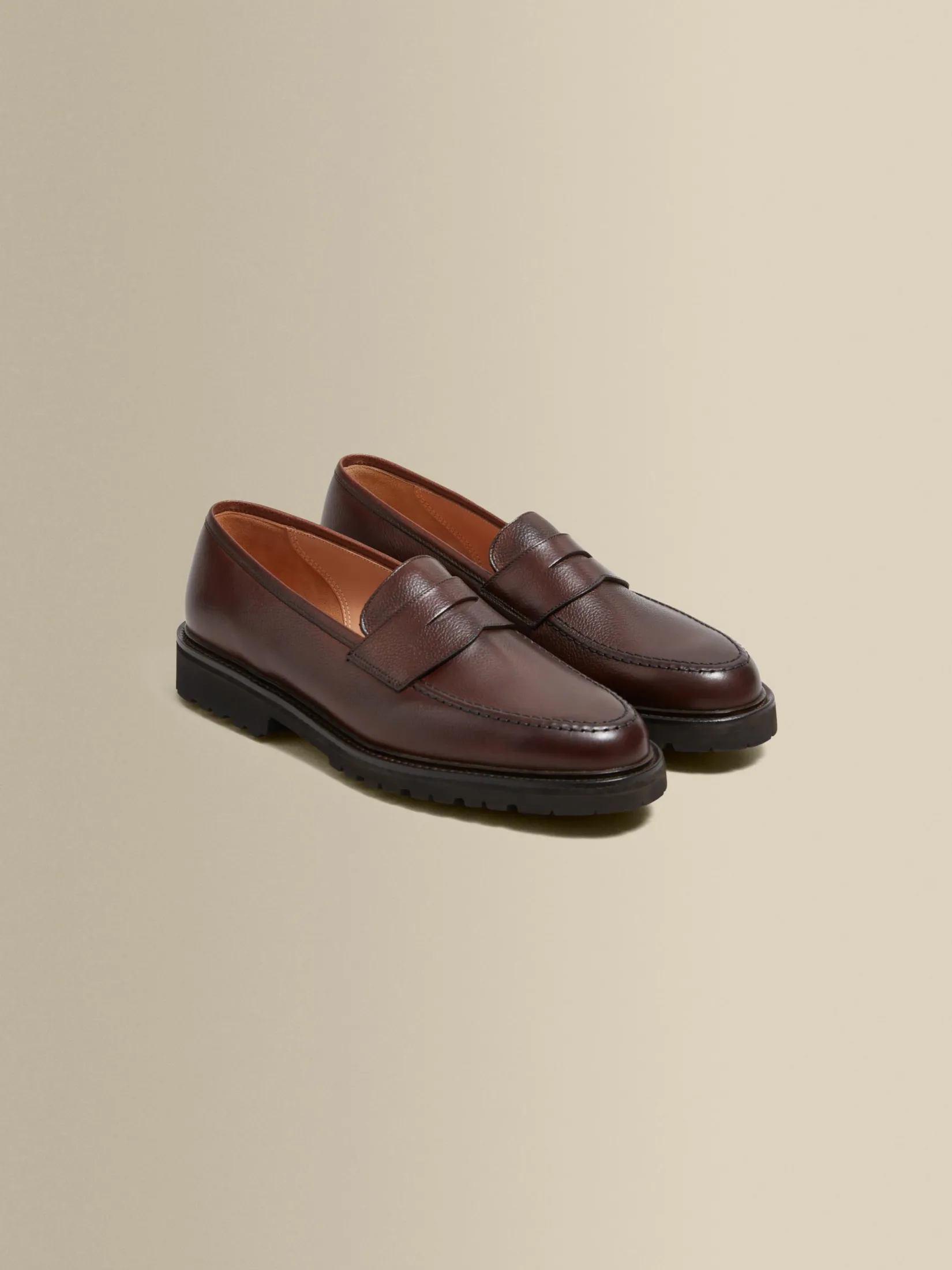 Sale Pebble Grain Leather Penny Loafer Shoes Shoes