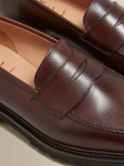 Sale Pebble Grain Leather Penny Loafer Shoes Shoes