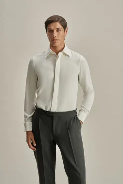 Silk Lecce Collar Fly Front Shirt Shirts