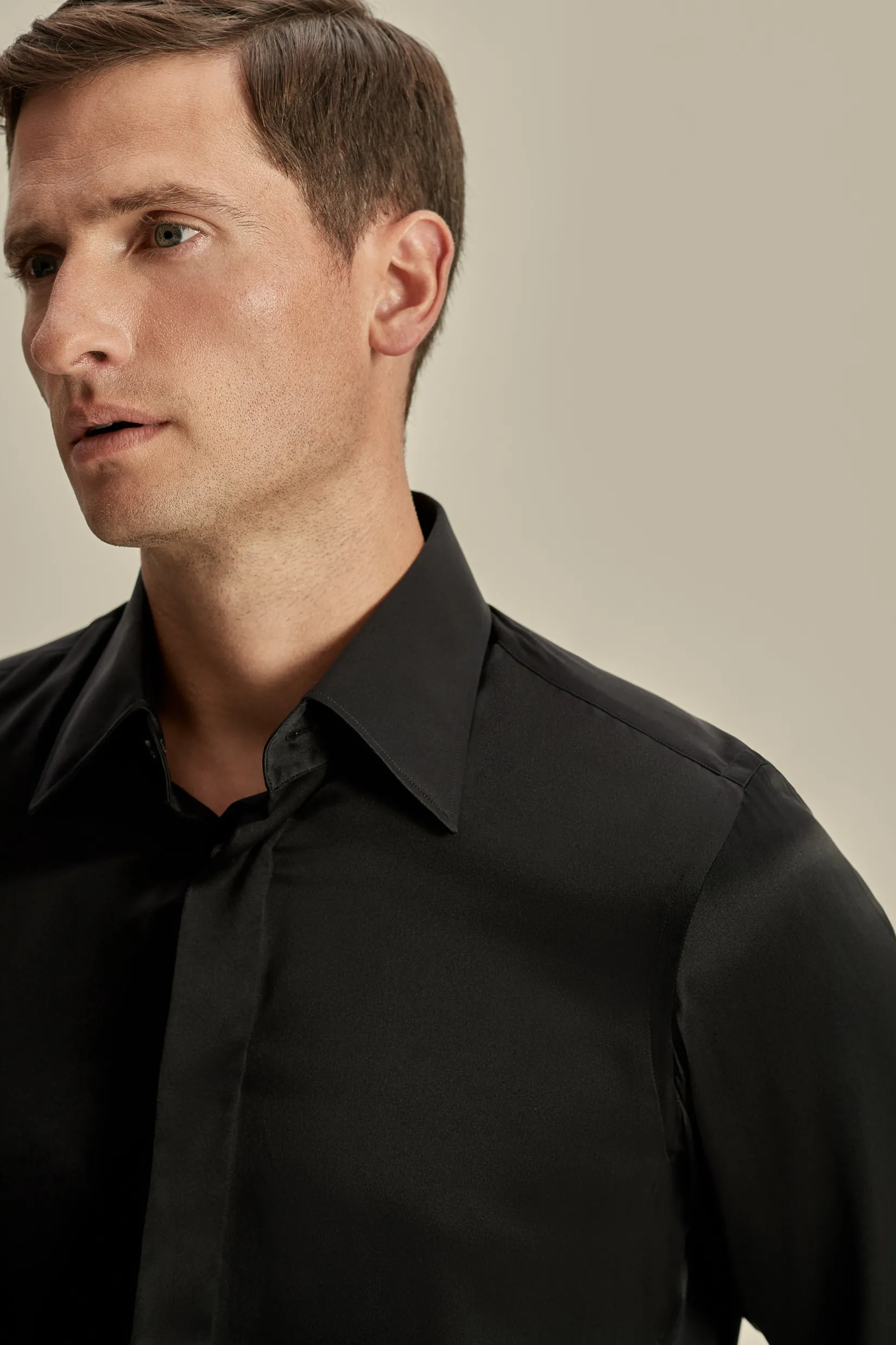Online Silk Lecce Collar Fly Front Shirt Shirts