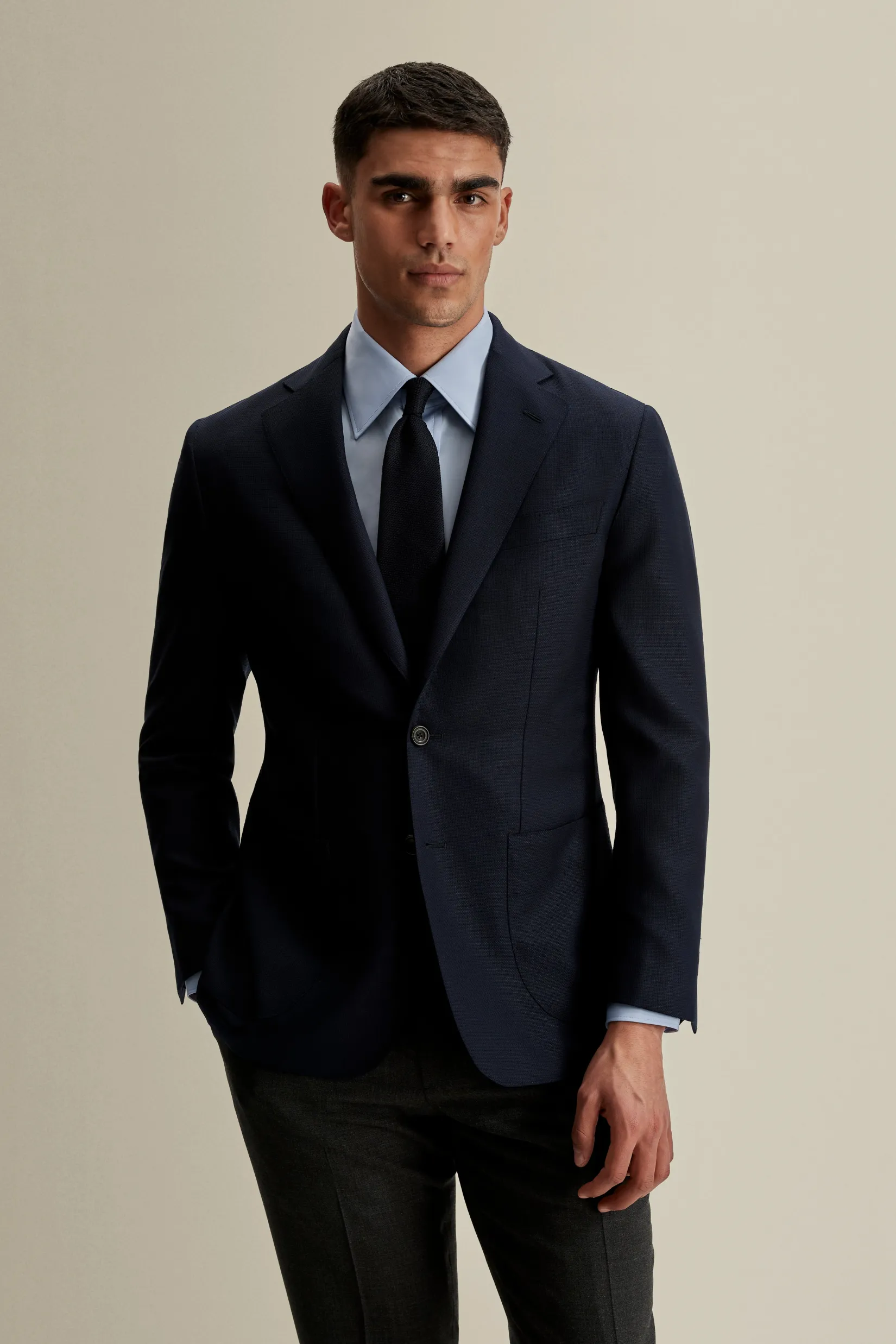 Hot Single Breasted Wool Hopsack Jacket Tailoring
