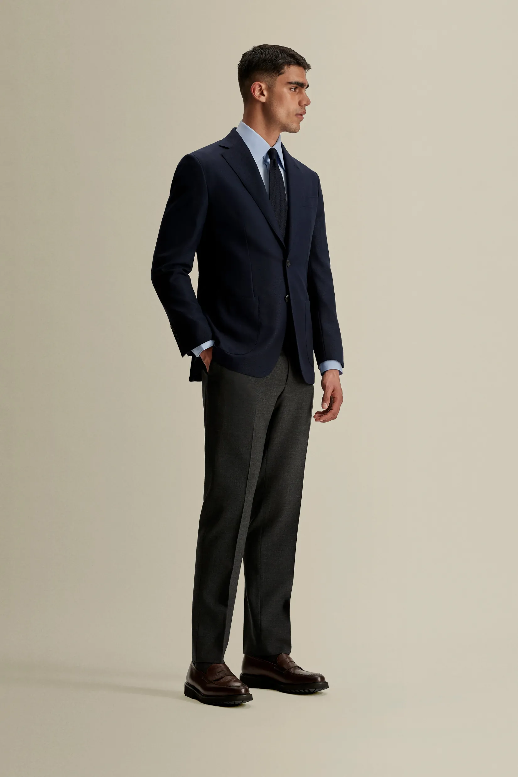 Hot Single Breasted Wool Hopsack Jacket Tailoring