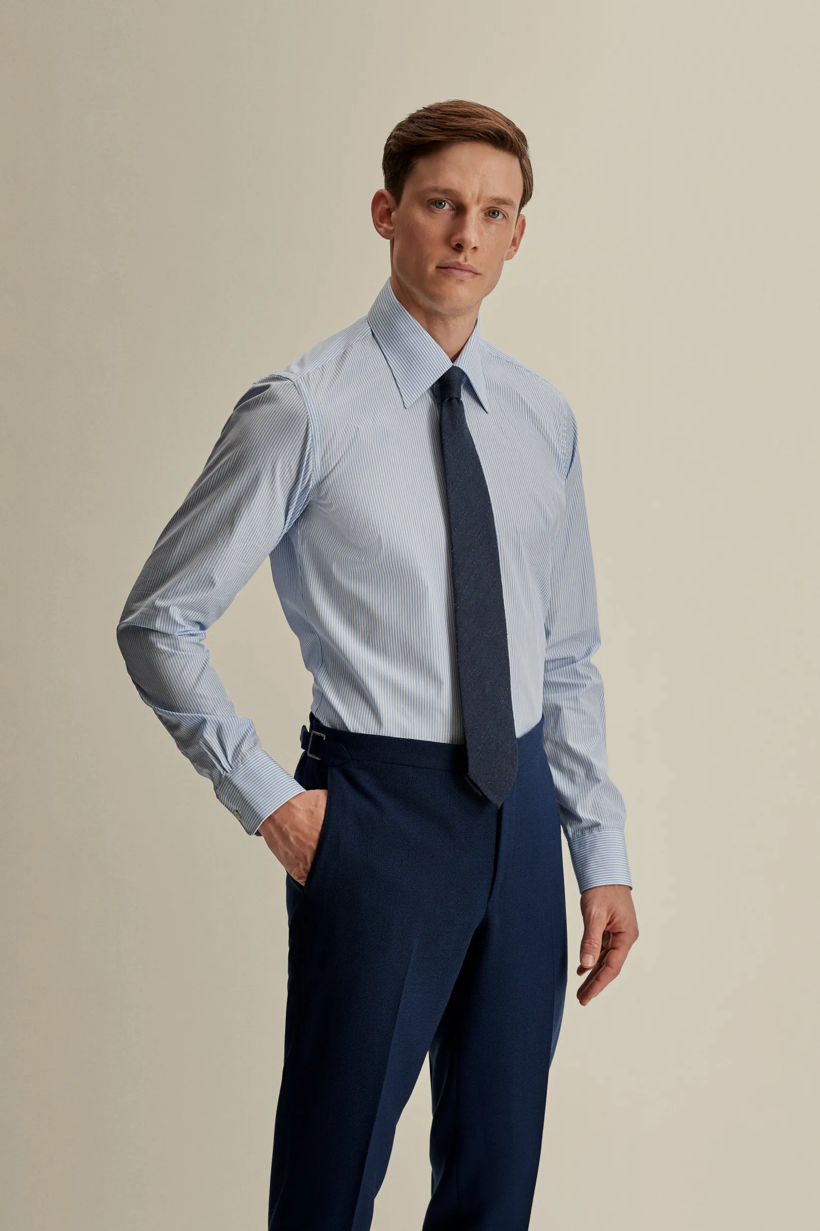 Best Solid Poplin Point Collar Bengal Stripe Shirt Shirts