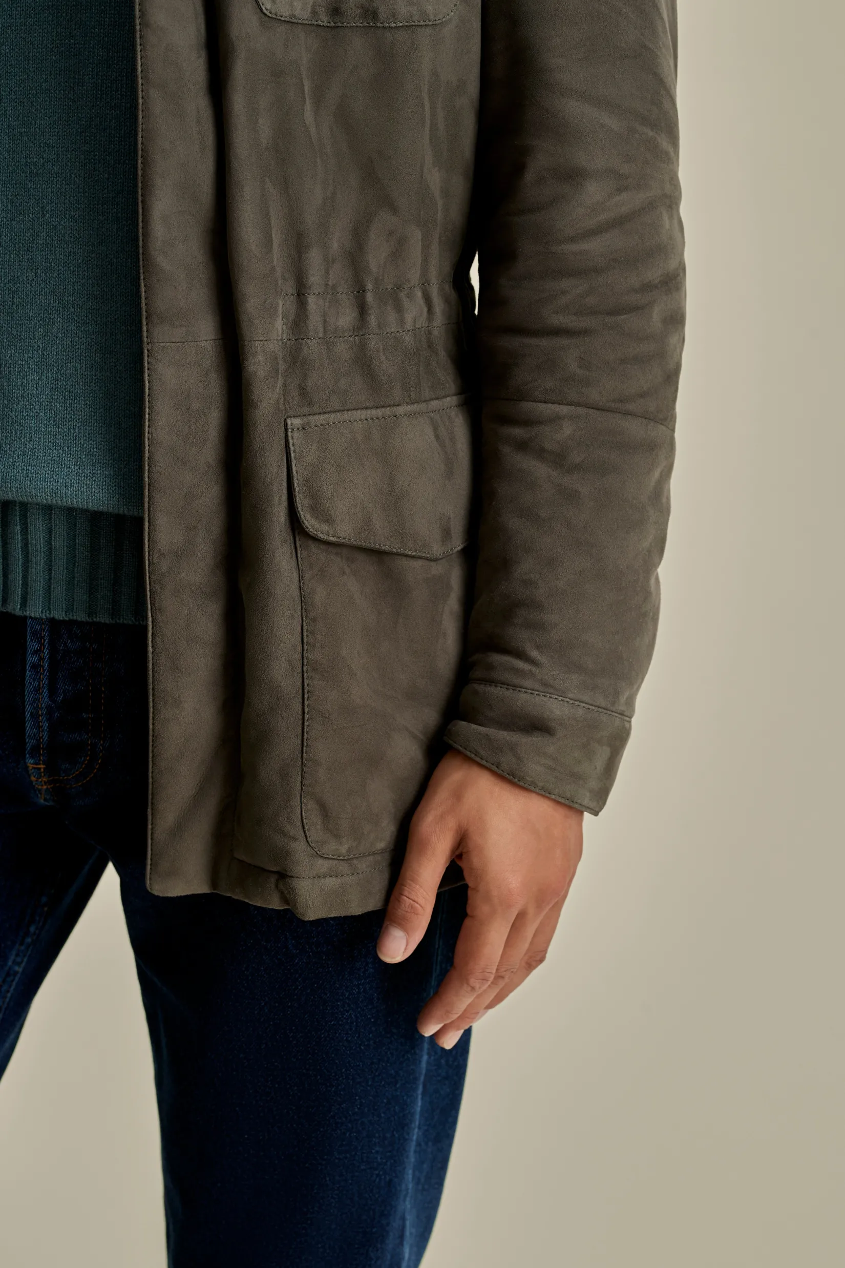 Online Suede Field Jacket Outerwear