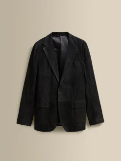 Hot Suede Notch Lapel Jacket Outerwear